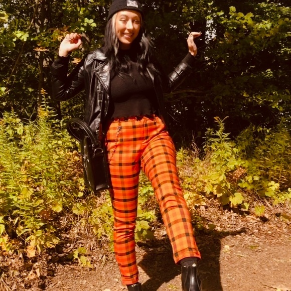 Candy corn plaid pants - Picture 3 of 5